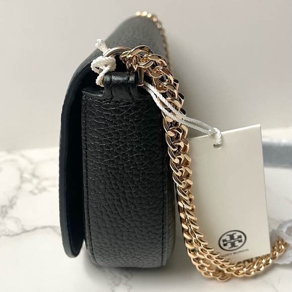 ❌SOLD❌ New Tory Burch Pebbled Leather Crossbody Bag Black - Picture 3 of 11